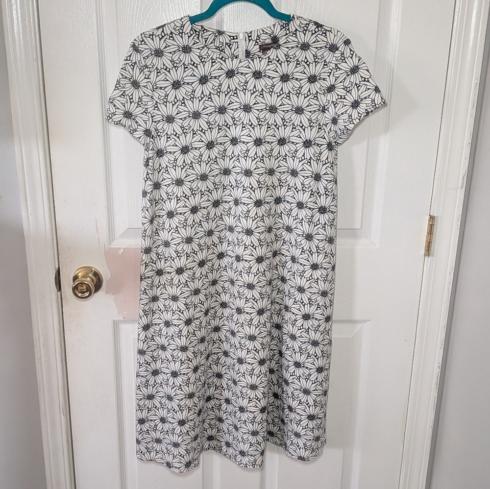 J. McLaughlin Black and White Floral Midi Dress